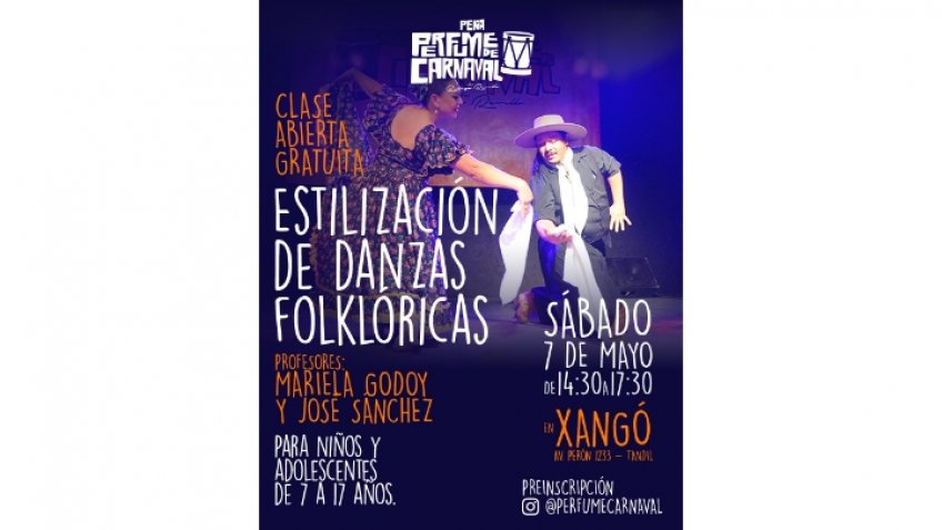 Clase abierta y gratuita de estilización folklórica para bailarines de entre 7 y 17 años